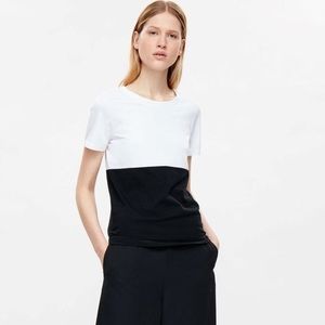 COS black and white colorblock crew-neck t-shirt